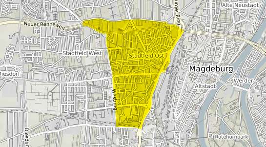 Immobilienpreisekarte Magdeburg Stadtfeld Ost